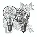light bulb and heart tattoo tattoo design idea