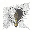 light bulb and heart tattoo tattoo design idea