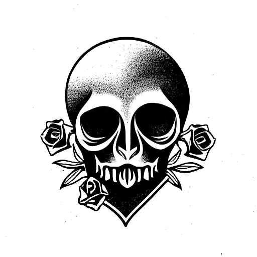 Skull and Roses tattoo design idea
