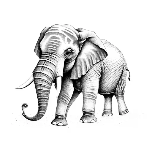 elephant depicting mother daugher relationship tattoo design idea