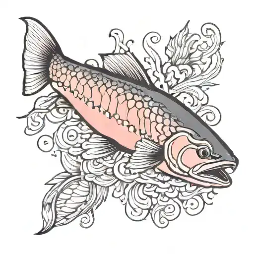 salmon tattoo design idea