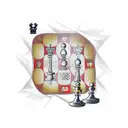 Chessboard with chess pieces in a surrealistic style tattoo design idea