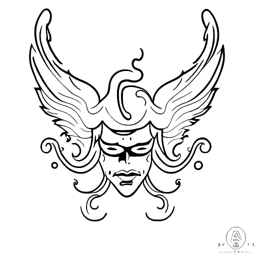 "semi colon" half devil half angel only black and white, small tattoo design idea