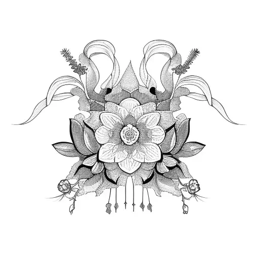 Botanical illustrations tattoo design idea