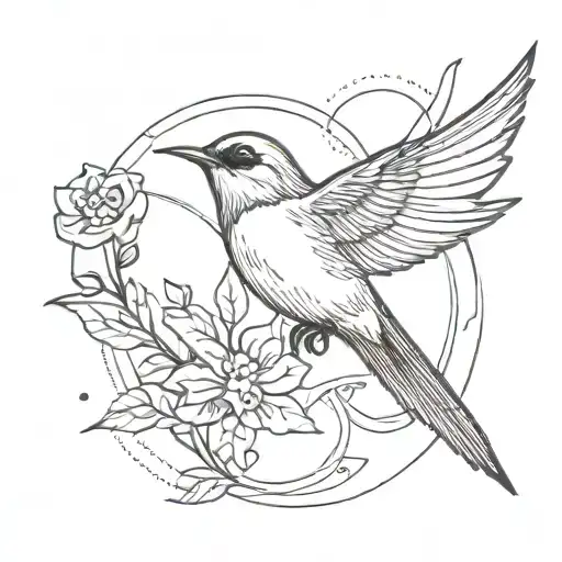 easy swallow bird flying tattoo design idea