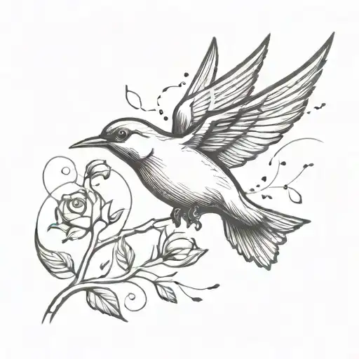 easy swallow bird flying tattoo design idea