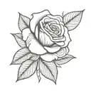 simple rose design with leaves tattoo design idea