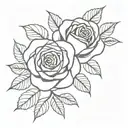 simple rose design with leaves tattoo design idea