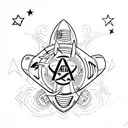 write "Ad astra per aspera" with star  tattoo design idea
