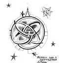write "Ad astra per aspera" with star  tattoo design idea