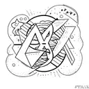 write "Ad astra per aspera" with star  tattoo design idea