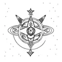 write "Ad astra per aspera" with star  tattoo design idea
