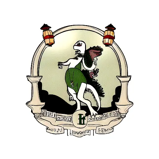 dinosaur with a lantern Florence nightingale tattoo design idea