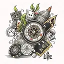 life is a a gamble   tattoo design idea