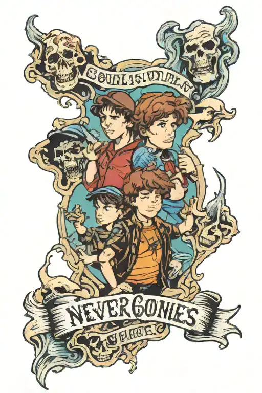 goonies never say die tattoo design idea