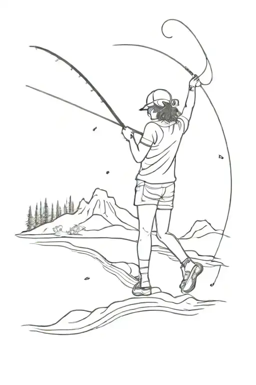 chloe, fly fishing, libra, hiking tattoo design idea