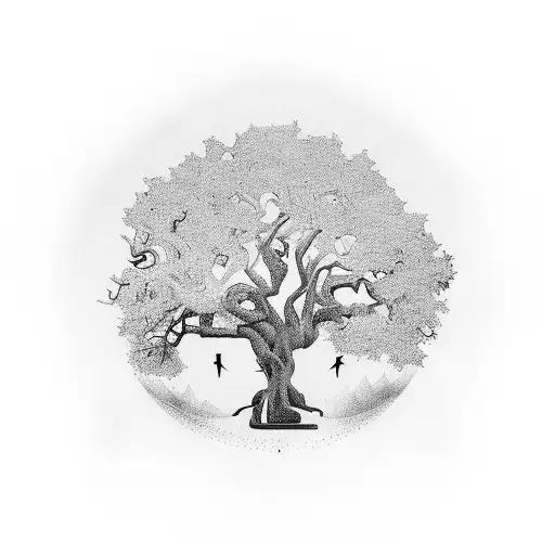 oak tree South Africa dad  tattoo design idea