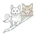 angel dog and  cat  with suriname flag  tattoo design idea