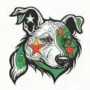 angel dog with suriname flag  tattoo design idea