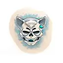 skeleton cat in a box  tattoo design idea