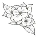 hydrangea flower with suzanne written tattoo design idea