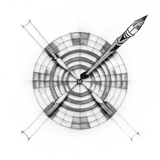 throw darts tattoo design idea