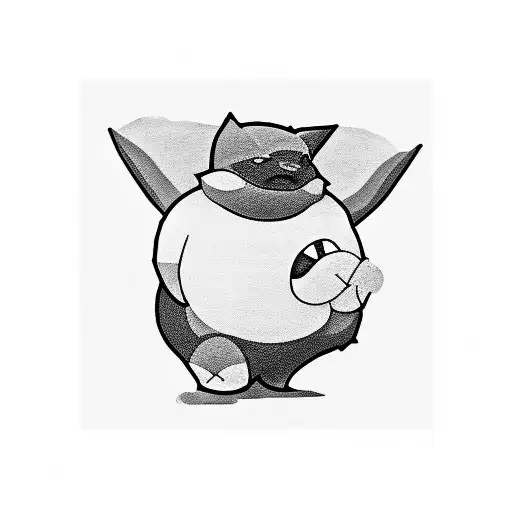 Snorlax as sin of glutonny tattoo design idea