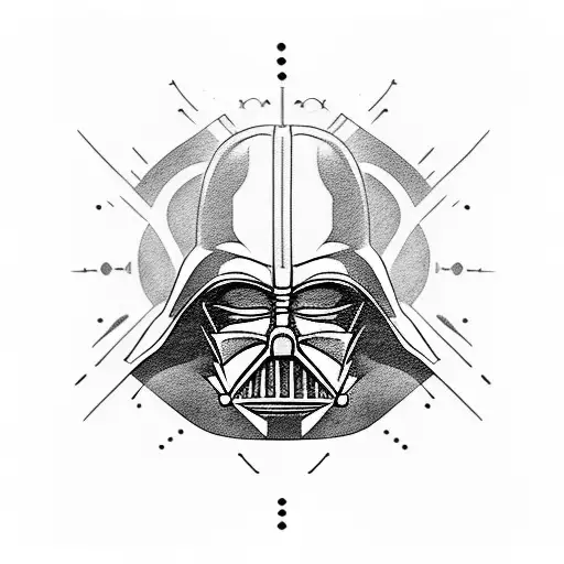 darth vader oni mask tattoo design idea