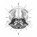 darth vader oni mask tattoo design idea
