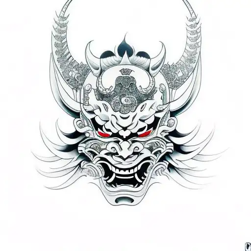 Hannya mask tattoo design idea
