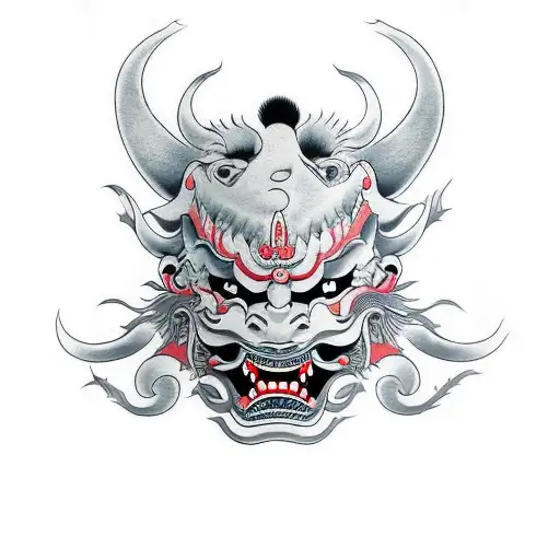 Hannya mask tattoo design idea