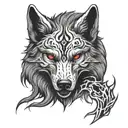 Demonic wolf head tattoo design idea