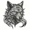 Demonic wolf head tattoo design idea