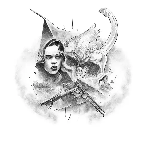 second world war scene tattoo design idea