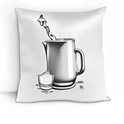milk carton pouring milk into a pillow tattoo design idea