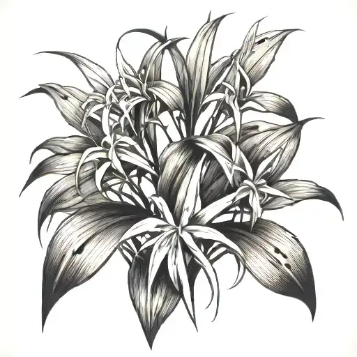 asian spider plant tattoo design idea