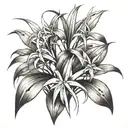 asian spider plant tattoo design idea
