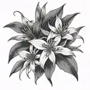 asian spider plant tattoo design idea
