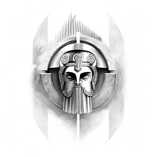 Sketch Spartan Tattoo Idea - BlackInk AI