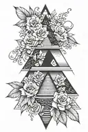 pyramid with flowers  tattoo design idea