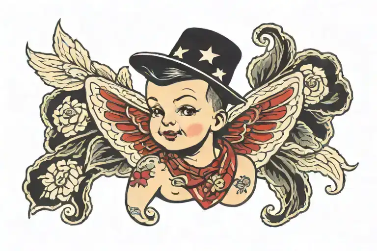 sonny angel with a bandana   tattoo design idea