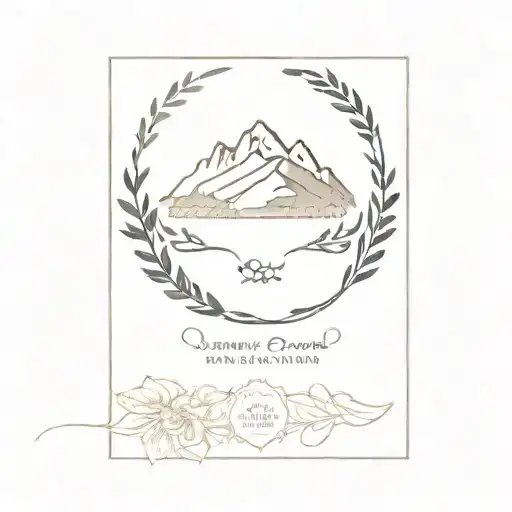 laurel wreath and landscape tattoo featuring tattoo design idea