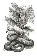 Dove and Snake tattoo design idea