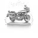 motorcycle v-twin engine in the form of a destroying tower tattoo design idea