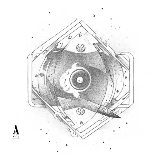 spade in space tattoo design idea