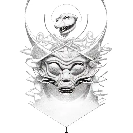 A hidden leader manipulating the strings of a puppet army, showcasing the client's intelligence and manipulation skills tattoo design idea