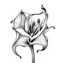 calla lily simple tattoo design idea