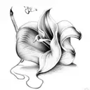 calla lily simple tattoo design idea