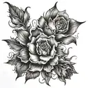 Decaying flowers tattoo design idea