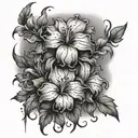 Decaying flowers tattoo design idea
